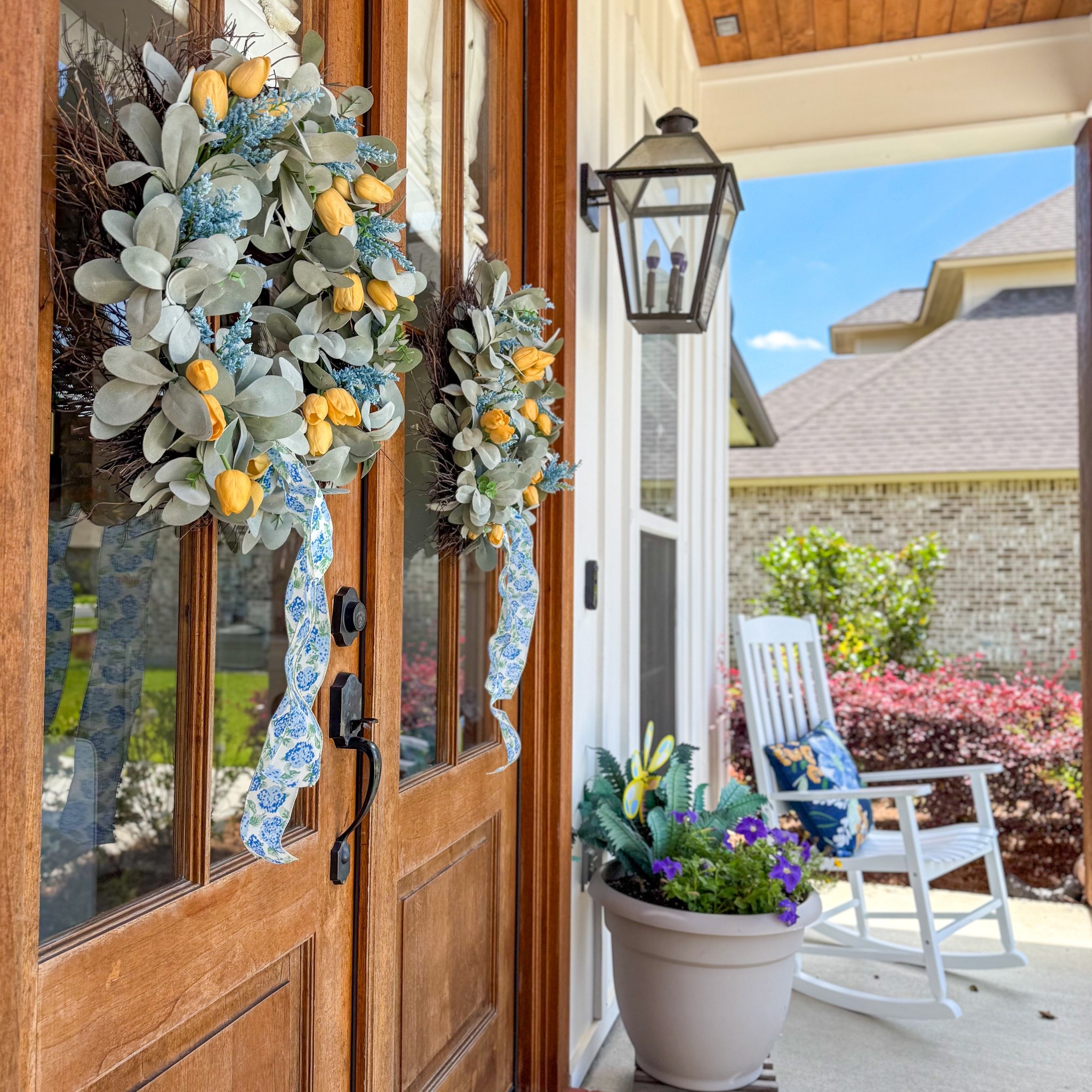 Summer porch upgrade .. Only takes a few changes ☀️💙🩵

#LTKHome #LTKSeasonal