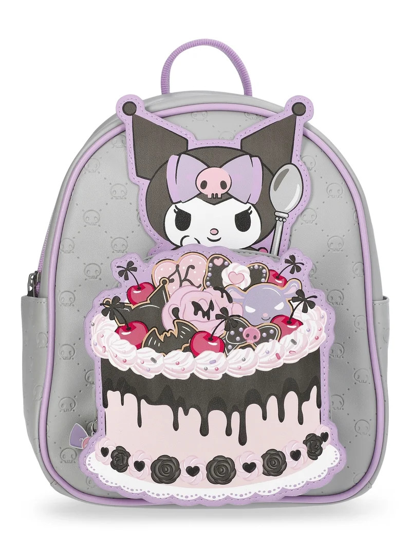 Kuromi Women's Too Sweet Faux Leather Mini Backpack, 10.5", Purple | Walmart (US)