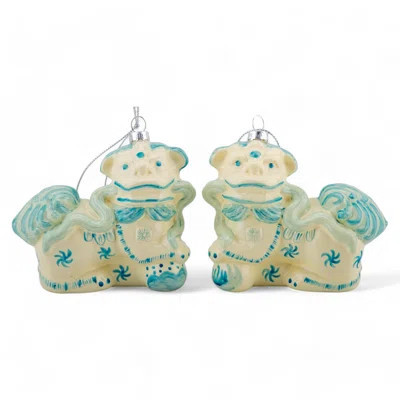 Pair of Foo Dogs Glass Ornament | Perigold