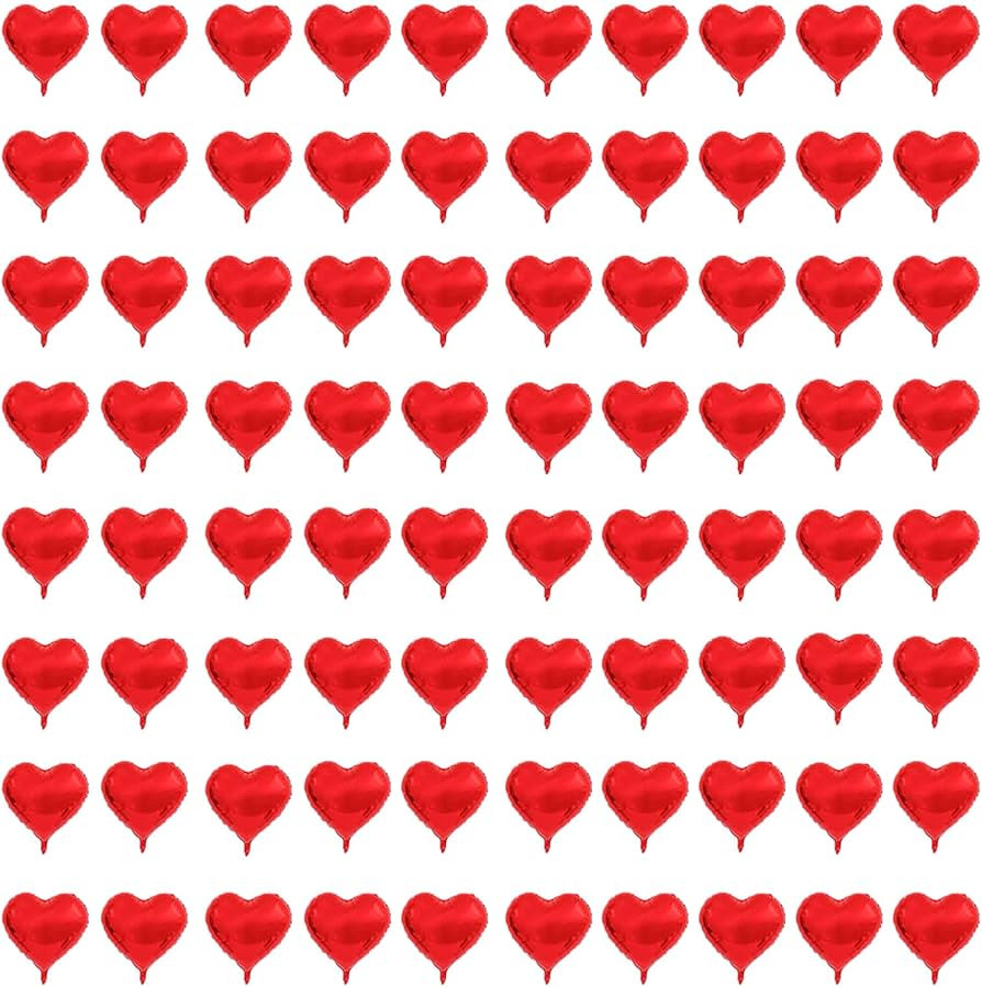 80 Pcs 5 inch Mini Red Heart Foil Balloon for Graduation Wedding Bridal Shower Anniversary Valent... | Amazon (US)