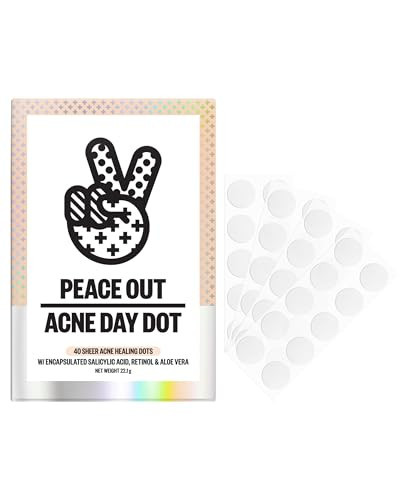 PEACE OUT Acne Day Dot Sheer Hydrocolloid Pimple Patches, Invisible Acne Spot Patches with Encapsulated Salicylic Acid, Retinol, and Aloe Vera (40 count) | Amazon (US)