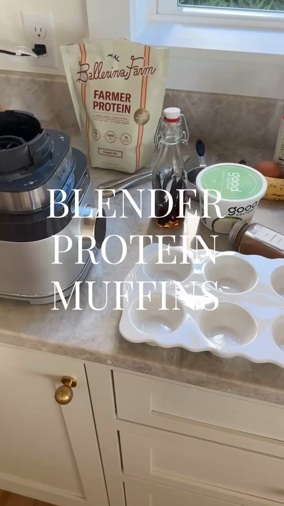 Add to blender:
1. Medium overripe banana. 
2. 1 egg 
3. 2 tablespoons cottage cheese
4. Half scoop of protein powder
5. Teaspoon vanilla extract 
5. Teaspoon cinnamon 
6. 1/2 cup flour 
7. 1/4 cup heavy cream 
8. 1.5 tablespoons baking powder 

Fill 6 muffin tins 

9. Add 5 chocolate chips per cup 

Baking at 350 degrees for 20 minutes!

#LTKfoodie #LTKfitnessgoals #LTKmomlife