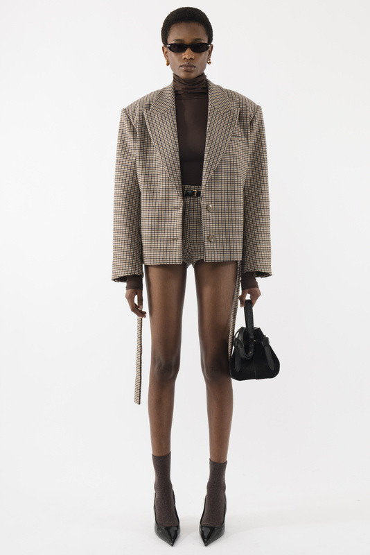 Checked Belt Jacket | ARAKII