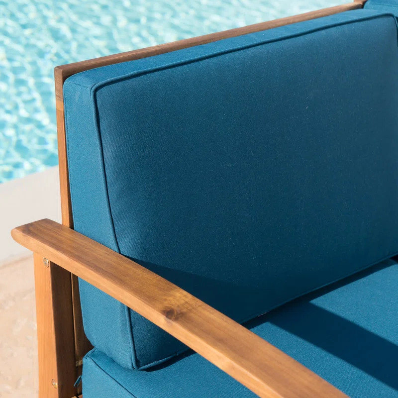 Theodore 4 Piece Teak Sofa Seating Group with Cushions | Wayfair North America