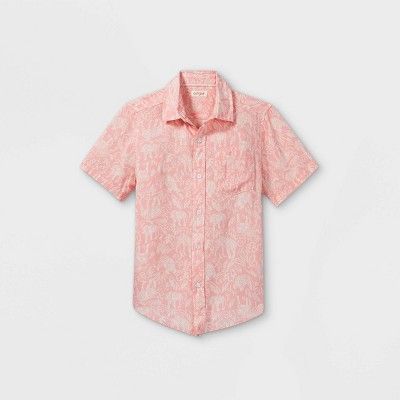 Boys' Challis Short Sleeve Button-Down Shirt - Cat & Jack™ Light Pink | Target