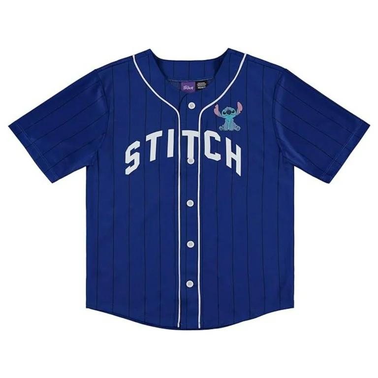 Disney Boys Lilo and Stitch Baseball Jersey, Classic Stitch Stripe Baseball Shirt Blue - XS | Walmart (US)