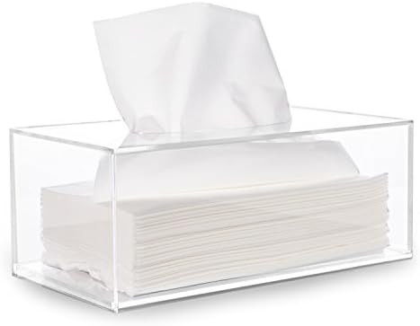 HBlife Facial Tissue Dispenser Box Cover Holder Clear Acrylic Rectangle Napkin Organizer for Bath... | Amazon (US)