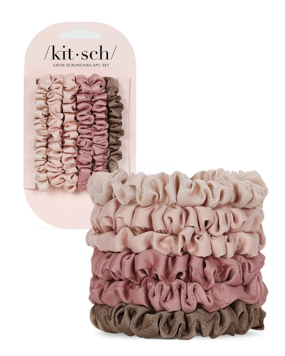 Kitsch Satin Scrunchies for Women - No Crease Hair Ties for Girls | Scrunchies For All Hair Types... | Amazon (US)