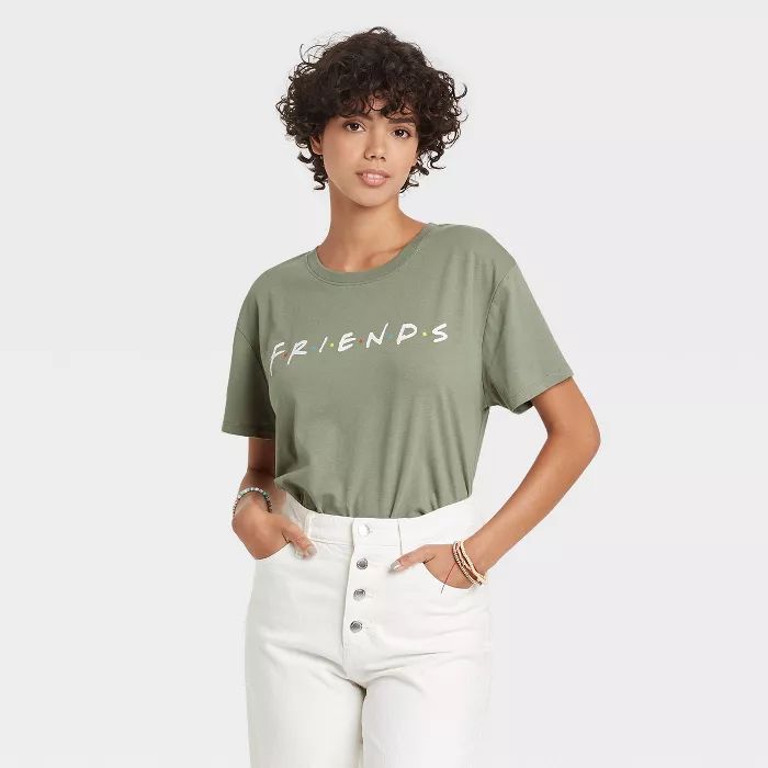 Women's Friends Logo Short Sleeve Graphic T-Shirt - Green | Target