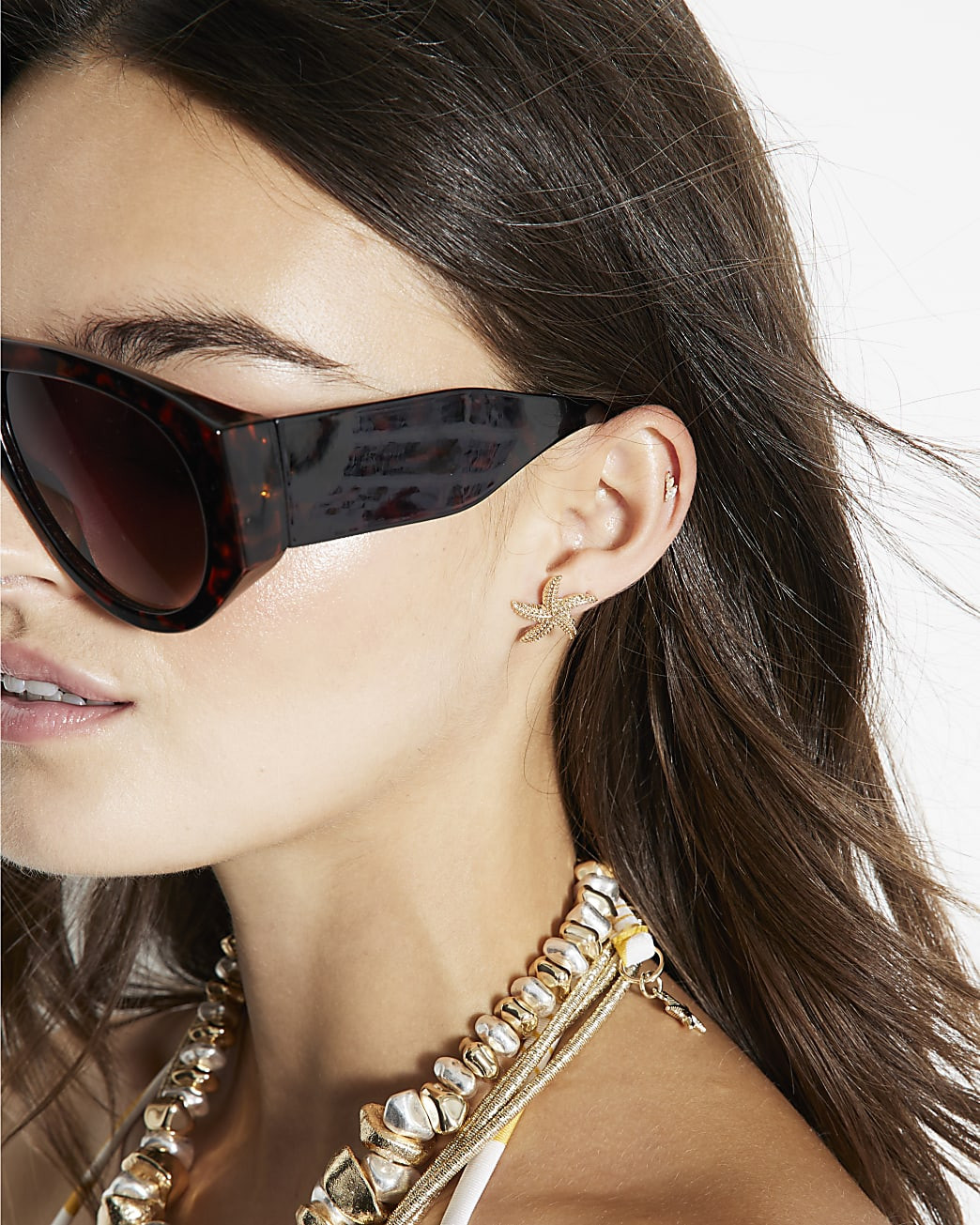 Gold Mini Starfish Stud Earrings | River Island UK & IE