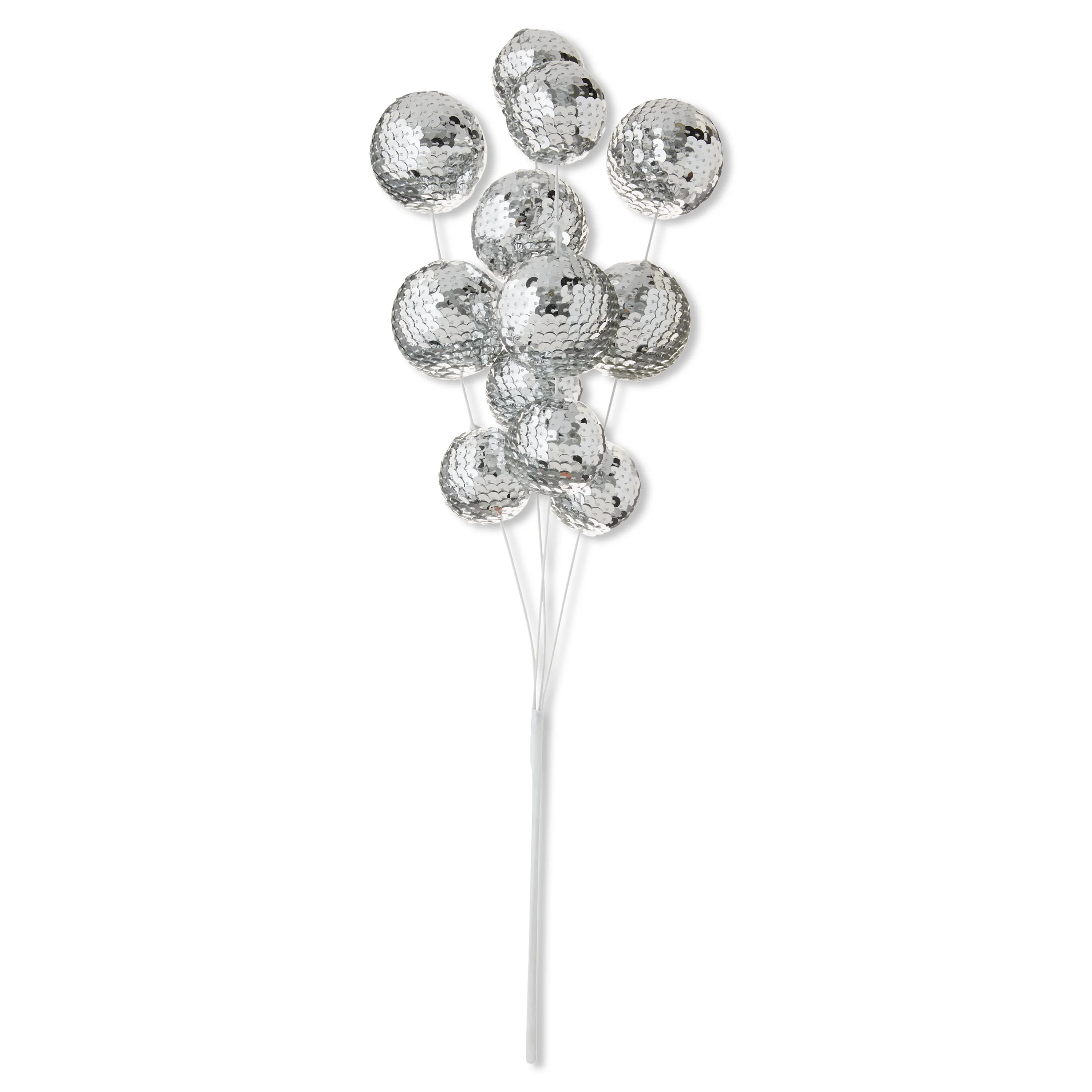 Silver Sequin Ball Decorative Christmas Pick, 18 in, by Holiday Time | Walmart (US)