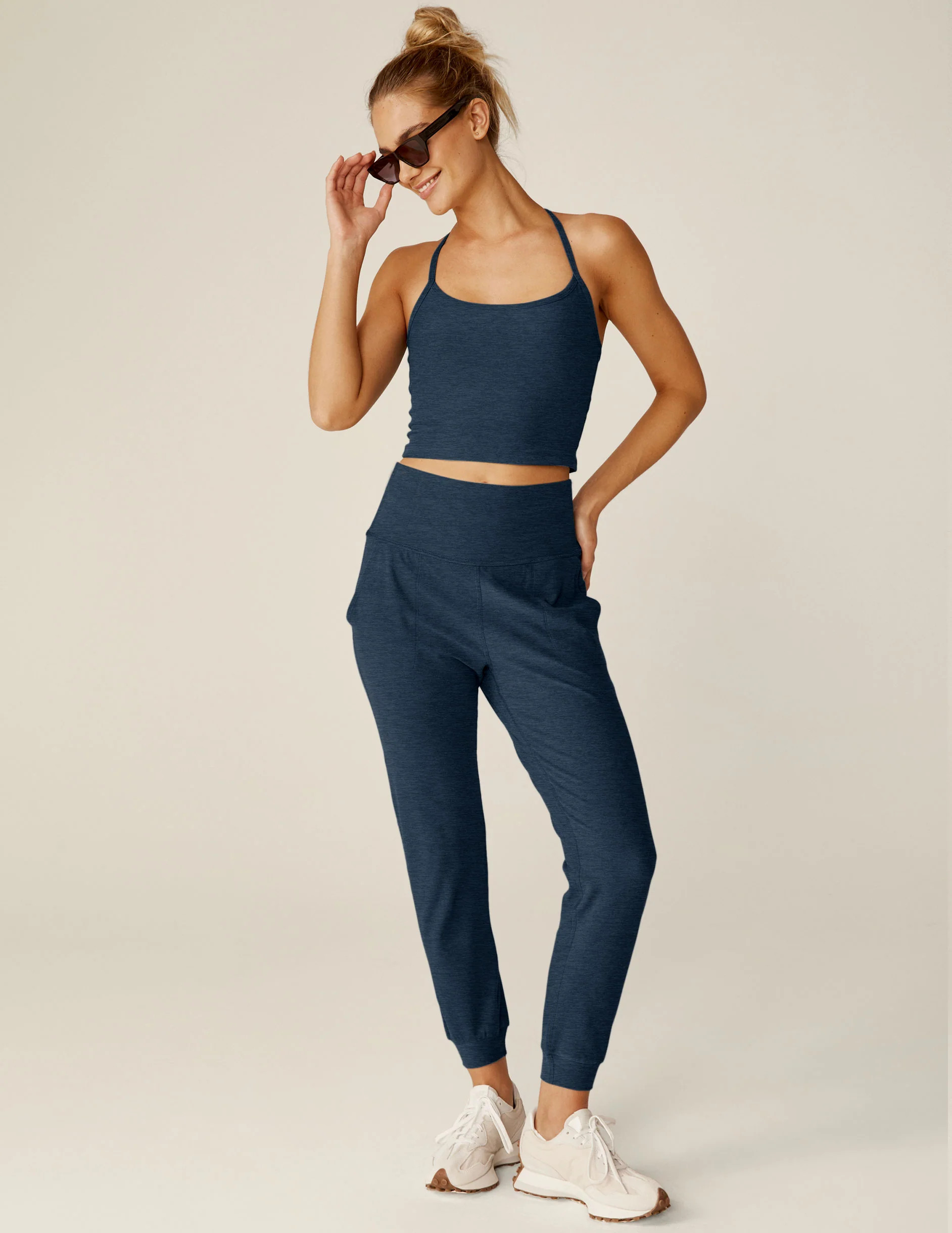 Women's Slim Fit Spacedye Midi Jogger - Nocturnal Navy | Beyond Yoga | Beyond Yoga