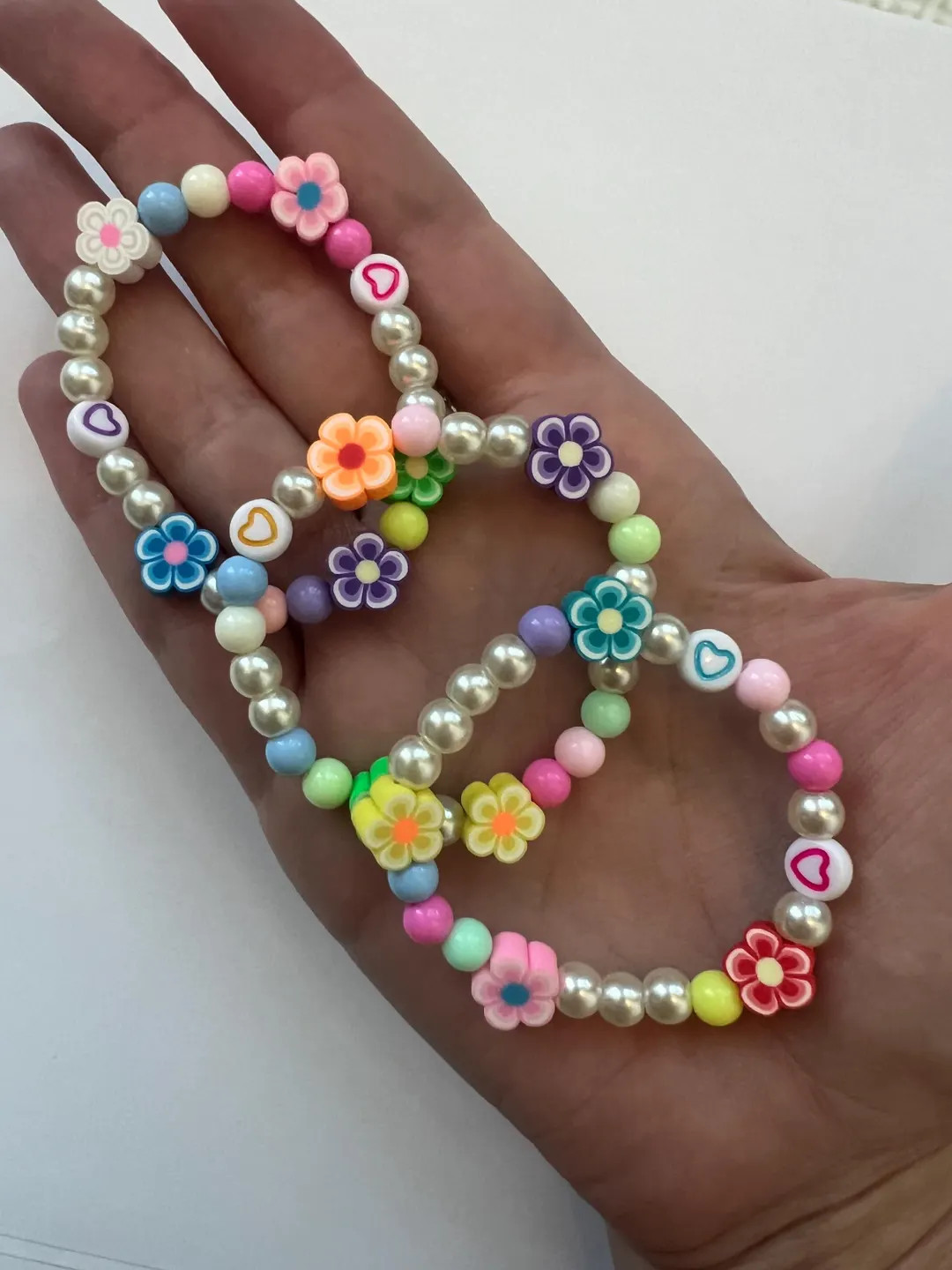 Pearl Flower Kids Bracelet Clay Beads Jewelry Kid Little Girl Gifts for Her Gifts for Kids Birthd... | Etsy (US)