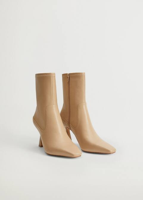 Heel leather ankle boot | MANGO (US)