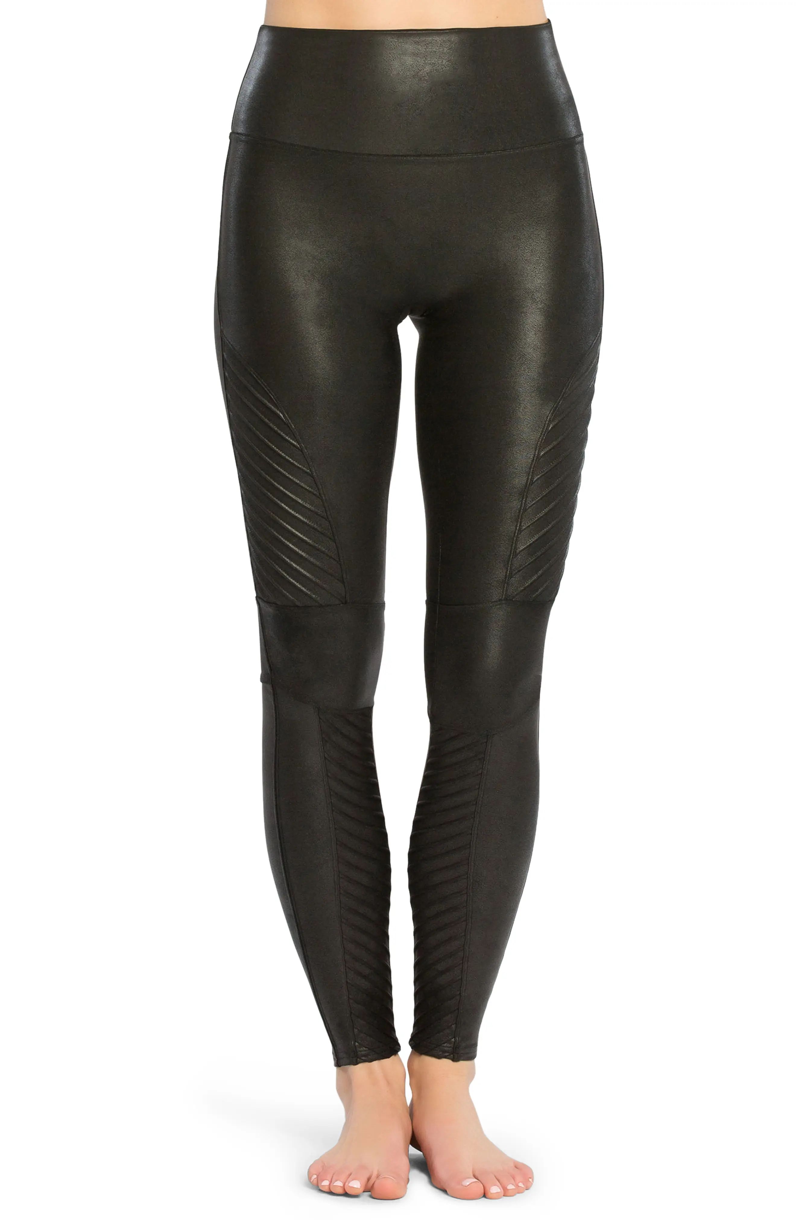 SPANX(R) SPANX Faux Leather Moto Leggings in Very Black at Nordstrom, Size Large | Nordstrom