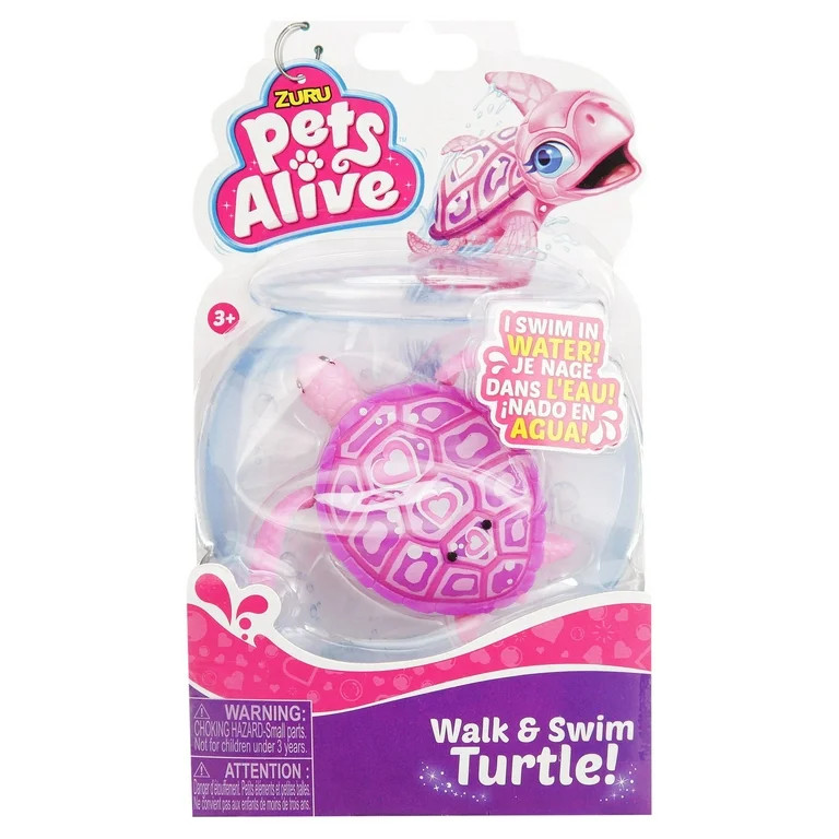 ZURU Pets Alive Robotic Electronic Pet Turtle (Pink) | Walmart (US)