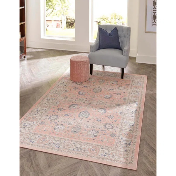 Exann Power Loom Performance Powder Pink Rug | Wayfair North America