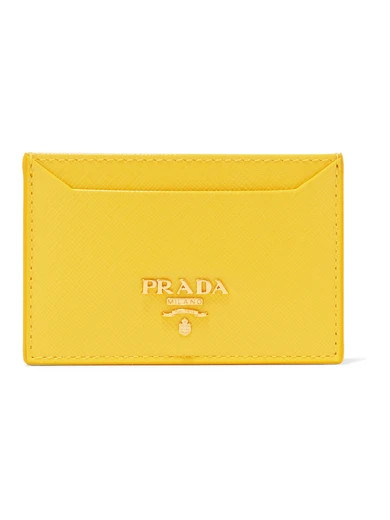 Prada - Textured-leather Cardholder - Yellow | NET-A-PORTER (UK & EU)