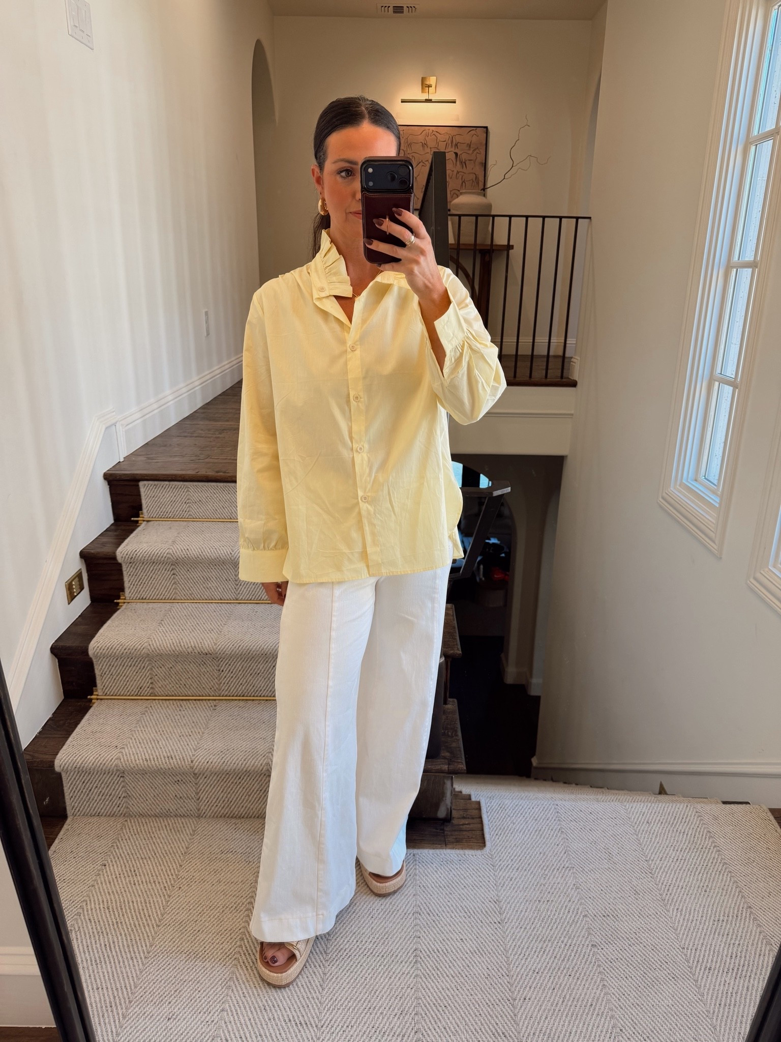 Sunday fit! Amazon ruffle collared shirt paired with the best Halara pants. They are so comfy and the fit is great.

#LTKOver40 #LTKSeasonal #LTKootd