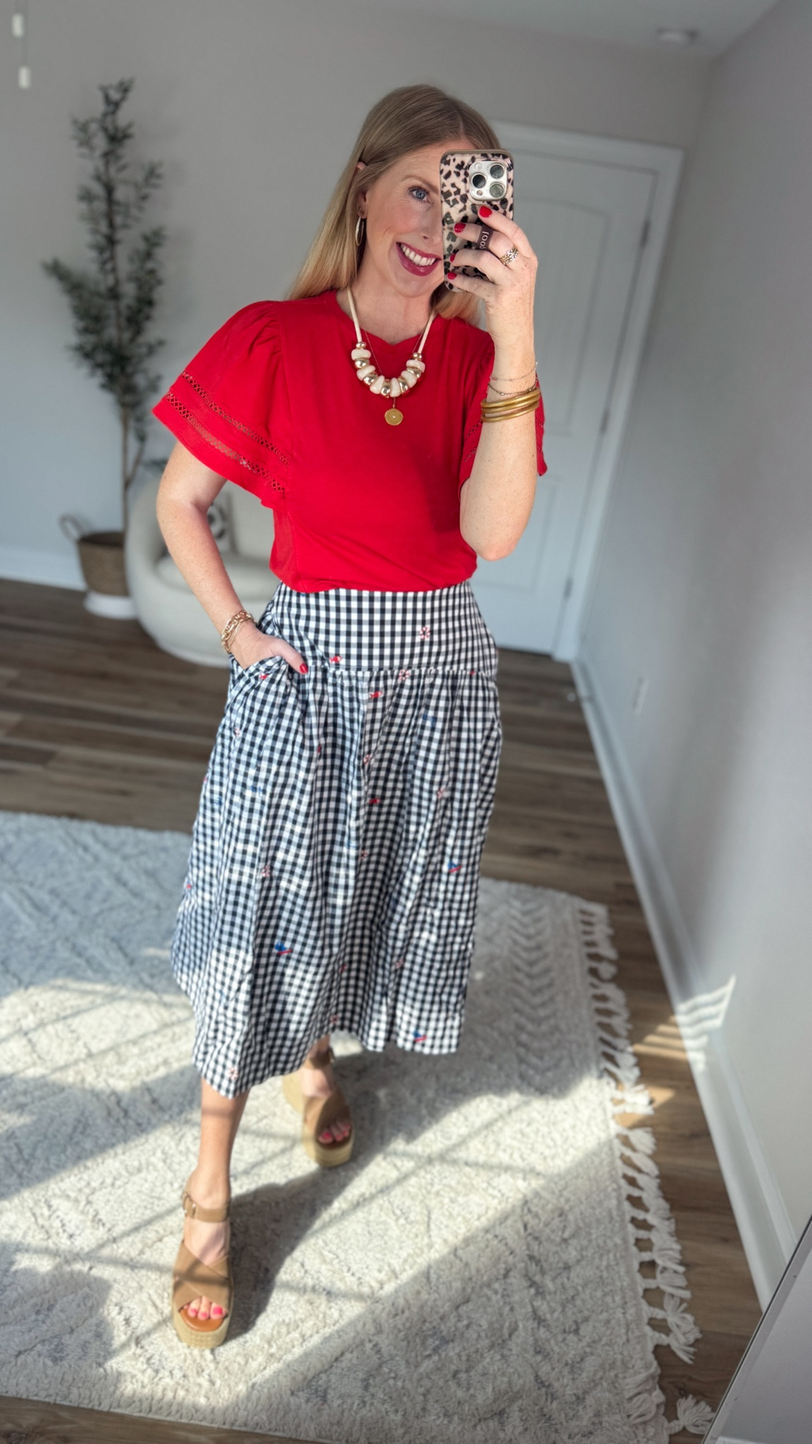 Weekend Walmart Wins try-on
Red flutter sleeve top- small
Nautical embroidered gingham skirt-

#LTKWorkwear #LTKmomlife #LTKootd