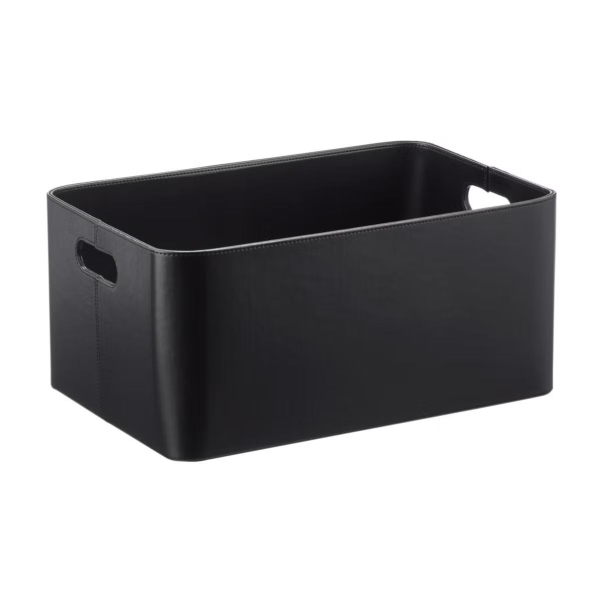 The Container Store Samson Faux Leather Bin | The Container Store