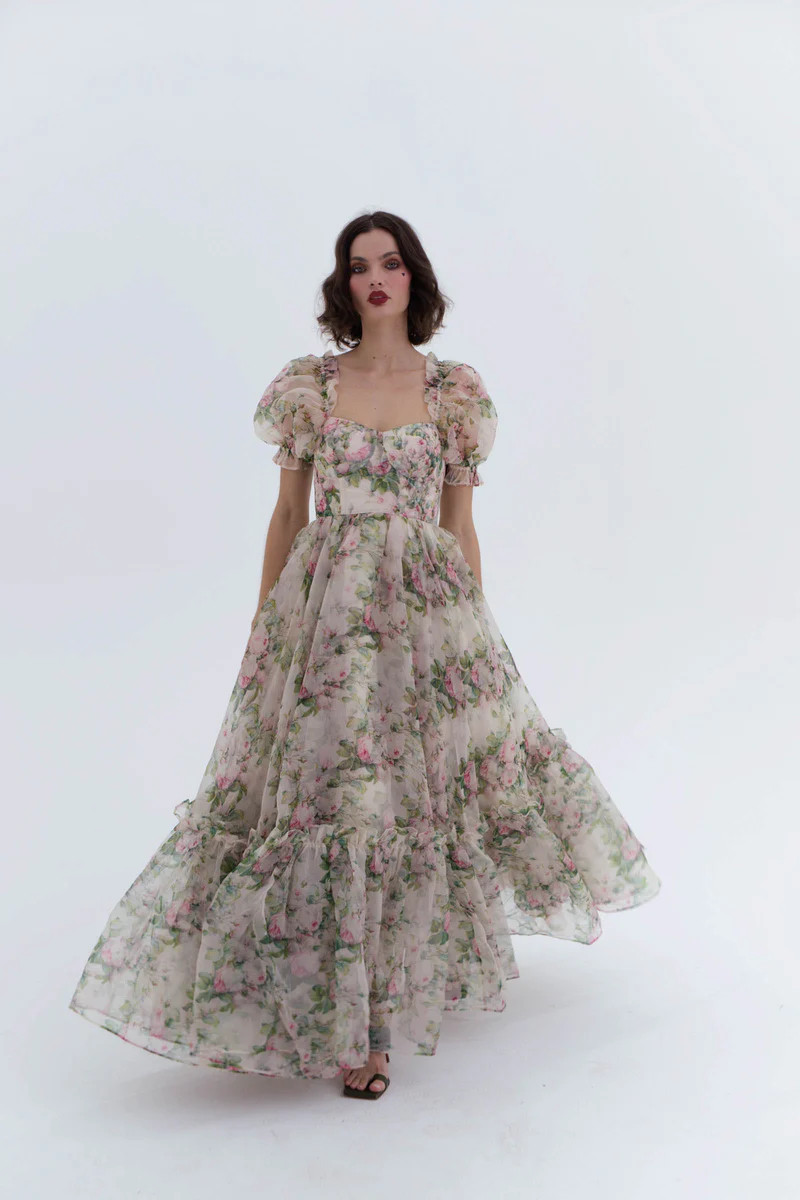 the garden roses silk gauze ritz dress Selkie | Dresses | Selkie Dress The Garden Roses Silk Gauze Ritz Gown