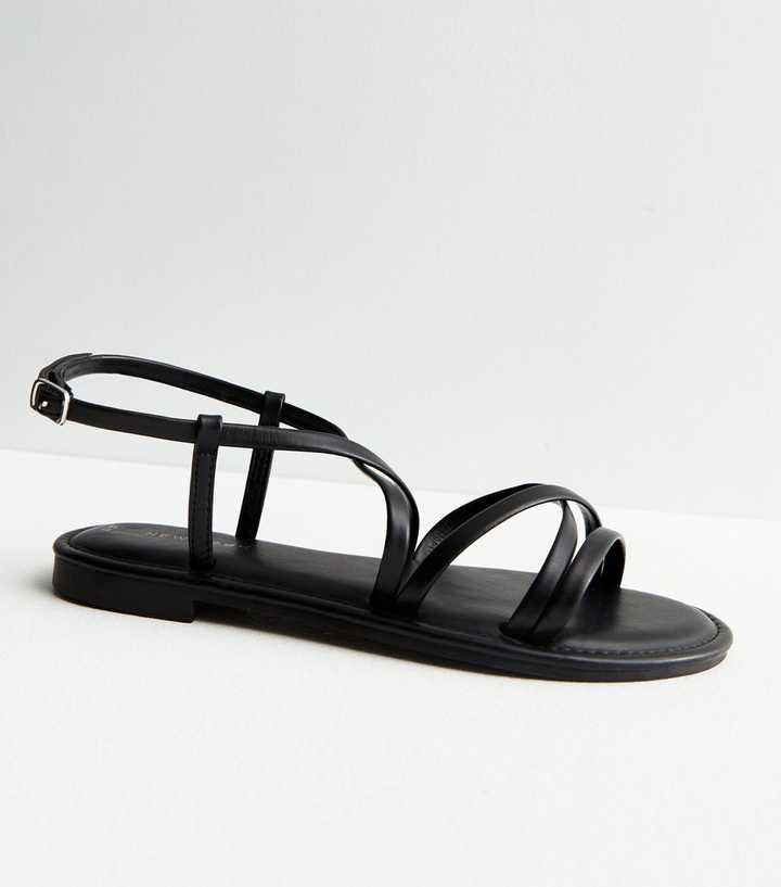 Black Leather-Look Strappy Sandals
						
						Add to Saved Items
						Remove from Saved Items | New Look (UK)