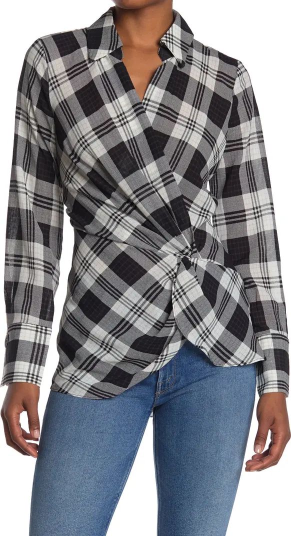 Plaid Crossover Twist Blouse | Nordstrom Rack