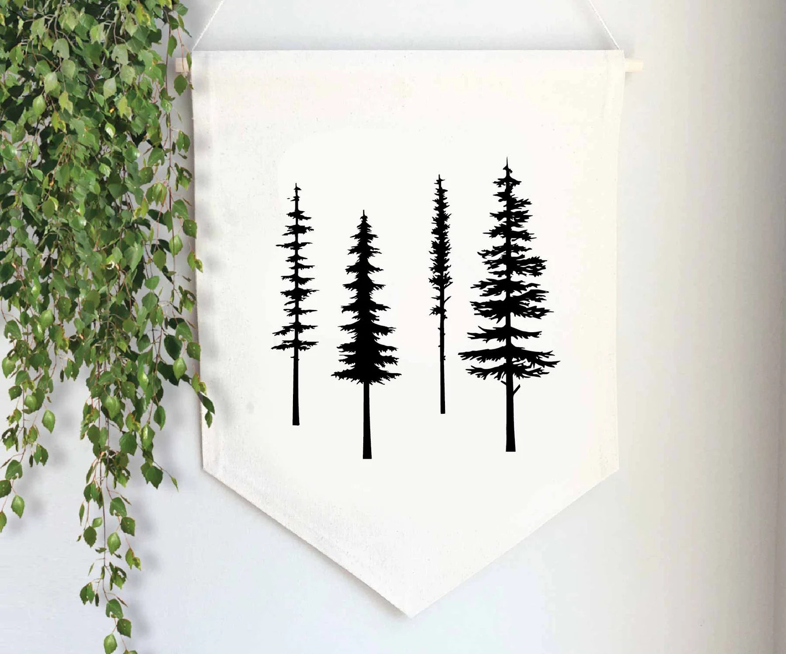 Tree Silhouettes-Canvas Banner-Fabric Wall Hanging-Wall Banner-Single Banner-Hanging Wall Pendant... | Etsy (Global)
