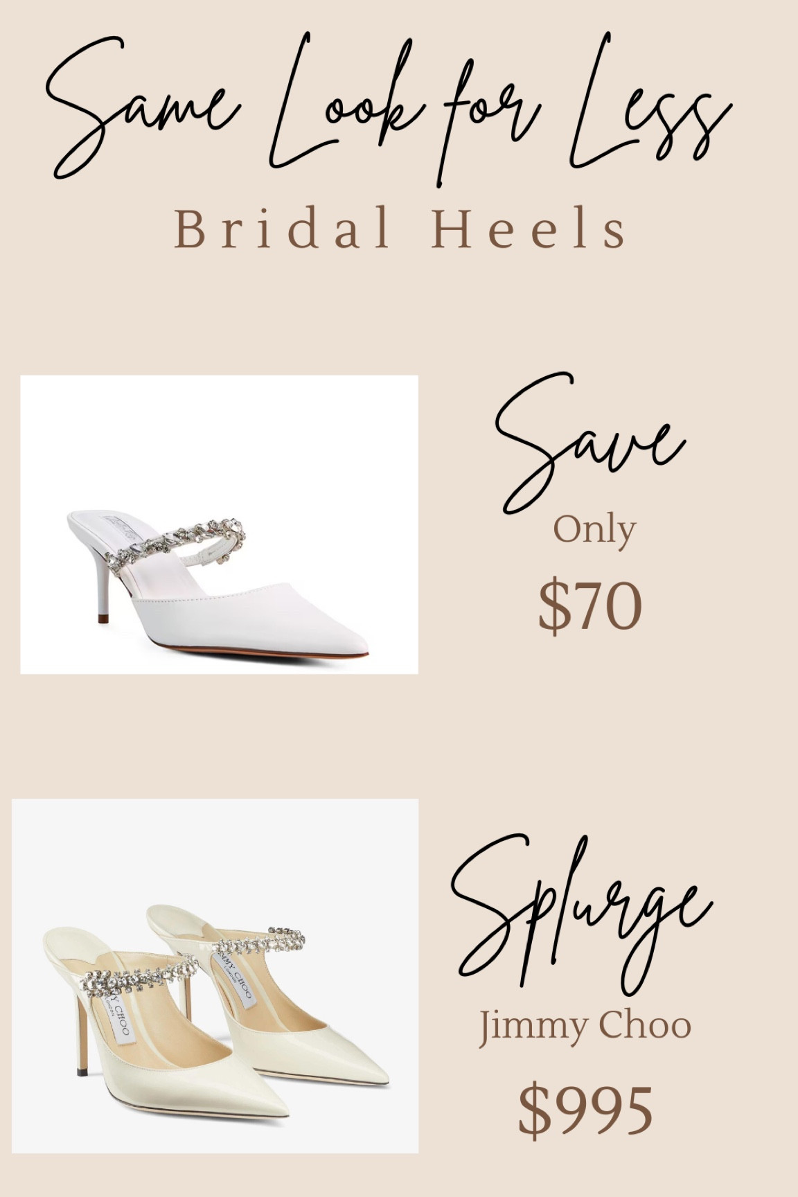 Jimmy choo bing 100 same look for less dupe London Rag Star Secret Mule dsw bridal wedding shoe heel

#LTKFind #LTKwedding #LTKshoecrush