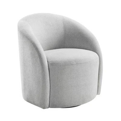 Boucle Swivel Armchair, Plywood & Solid Wood, Mechanism Accent Seating, 360-degree Rotation, Wood Frame | Wayfair North America