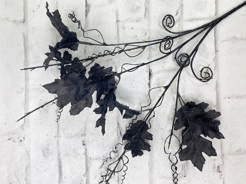 Black Silk Flower Leaves Halloween Leaves Black Leaf Black - Etsy | Etsy (US)
