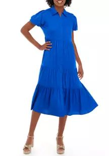 Women's Short Puff Sleeve Midi Dress | Belk