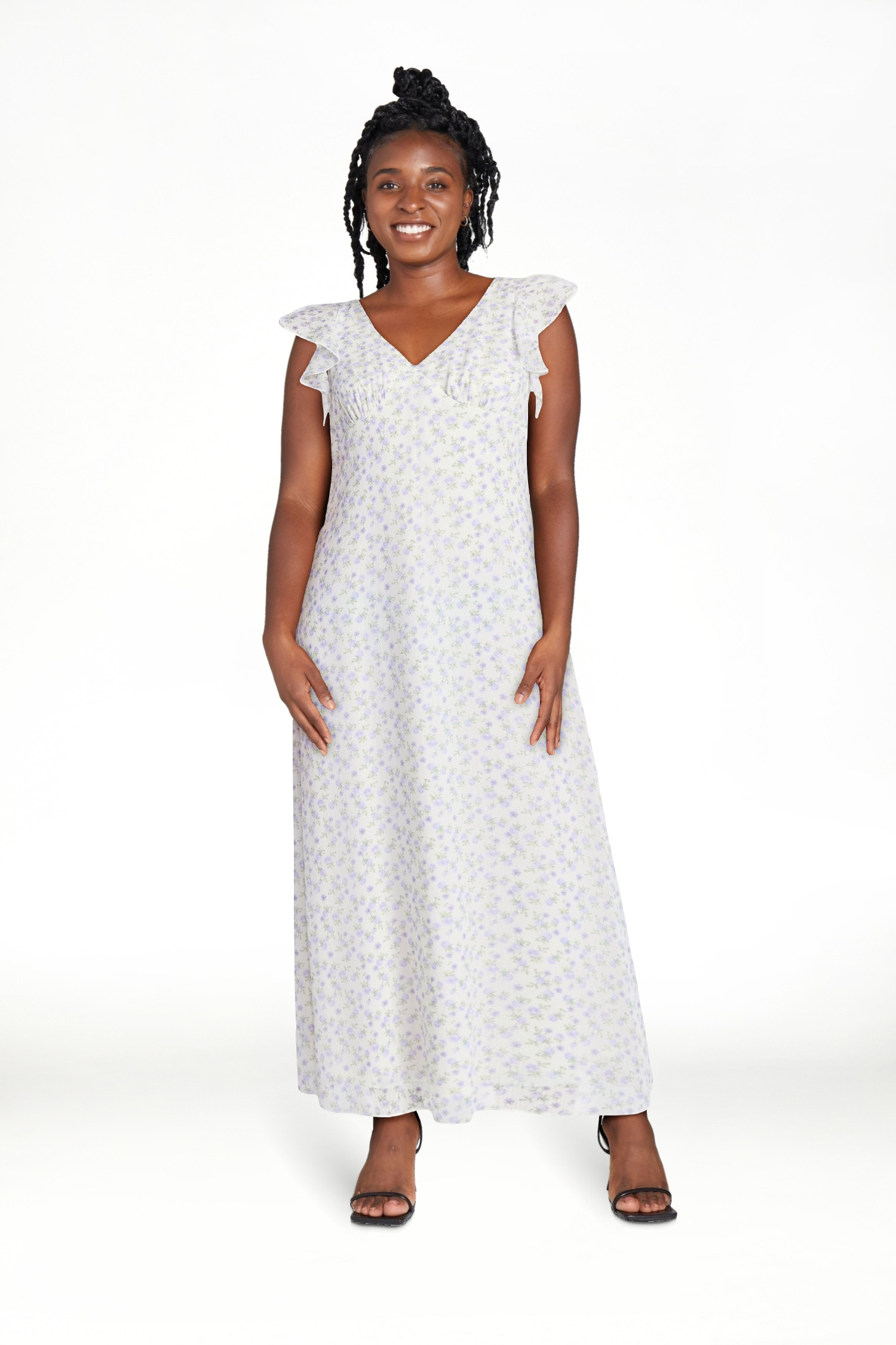 No Boundaries Flutter Sleeve Midi Dress, Women's XXS-XXL | Walmart (US)