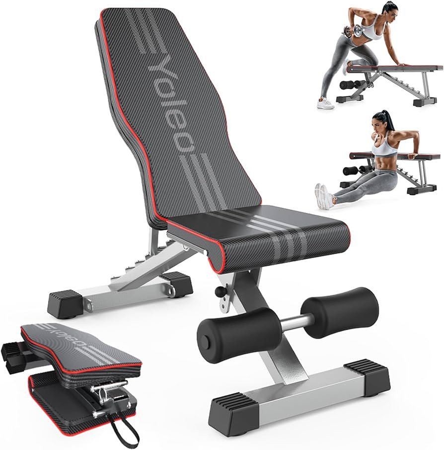 Yoleo Adjustable Weight Bench for Full Body Workout, Foldable Bench Press Bench of Home Gym Stren... | Amazon (US)