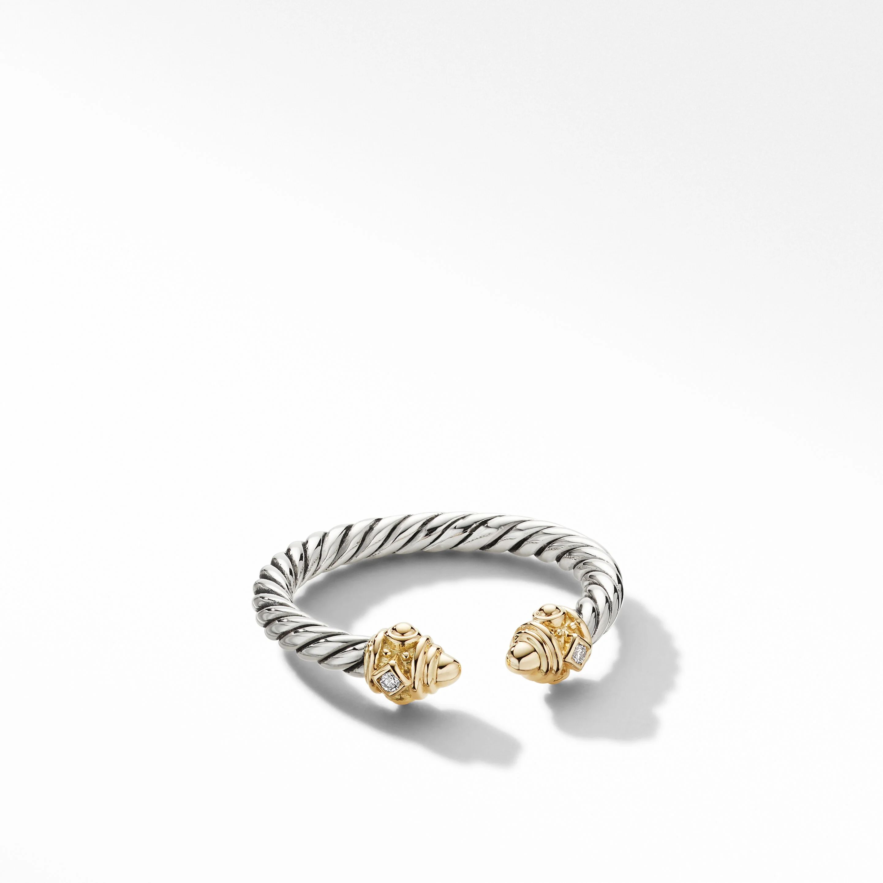 Renaissance Ring in Sterling Silver with 14K Yellow Gold Domes and Diamonds | David Yurman
