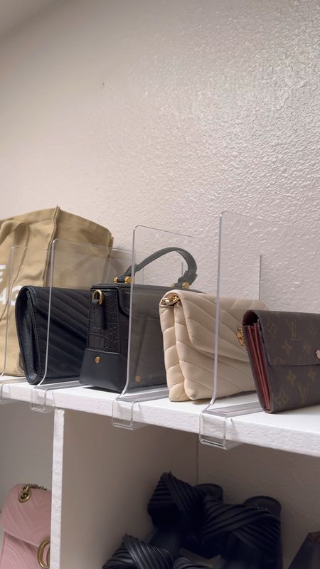 Amazon closet organizer. Clear acrylic shelf divider for purse and jeans 

#LTKsalealert #LTKVideo #LTKhome