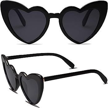 Heart Shaped Sunglasses Clout Goggle Vintage Cat Eye Mod Style Retro Glasses Kurt Cobain | Amazon (US)