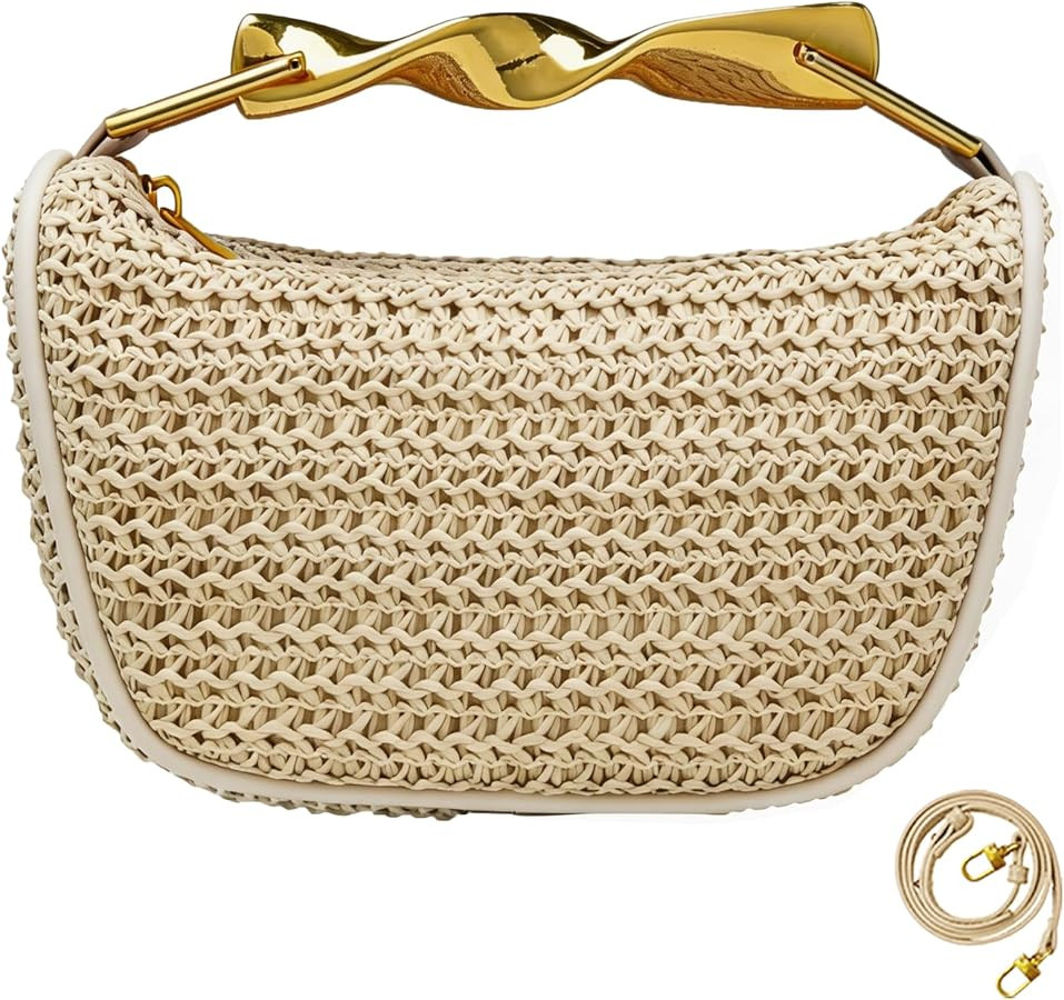 JYG Handmade Straw Crossbody Bags for Women Mini Summer Satchel Purse Fashion Woven Shoulder Hand... | Amazon (US)