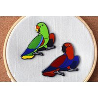 Eclectus Hard Enamel Pin - Male & Female | Etsy (US)