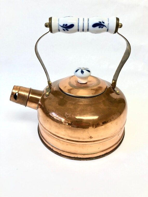 Vintage Farmhouse Copper Teapot Tea Kettle | Etsy (US)