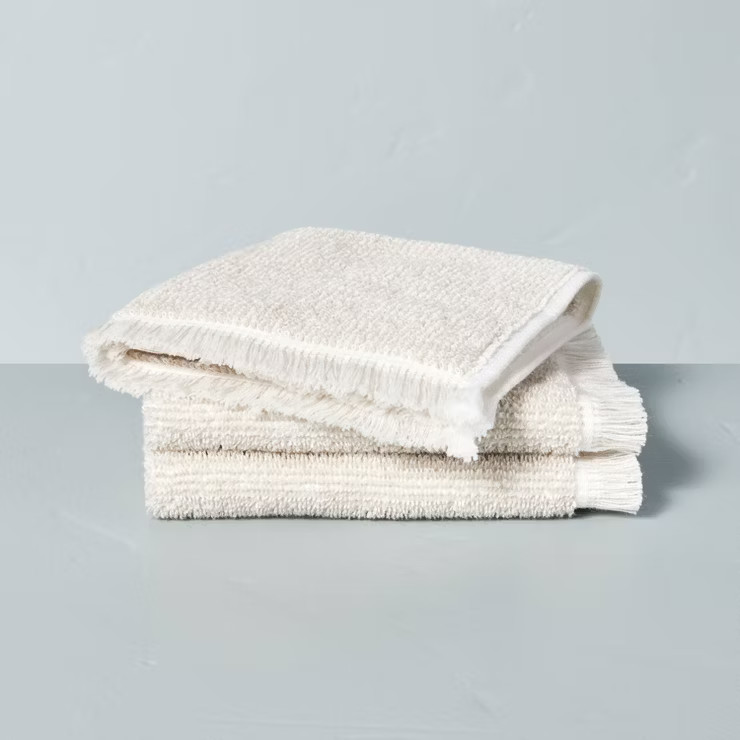 Microstripe Terry Cotton Bath Linens Taupe - Hearth & Hand™ with Magnolia | Target