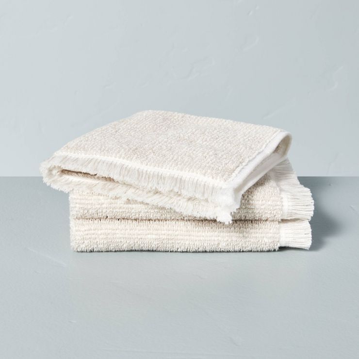 Microstripe Terry Cotton Bath Linens Taupe - Hearth & Hand™ with Magnolia | Target