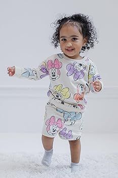 Disney Minnie Mouse French Terry Sweatshirt and Shorts Infant to Big Kid | Amazon (US)
