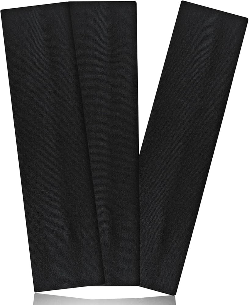 Black Headbands for Women Non Slip Head Bands for Women's Hair Elastic Womens Headbands Soft Cott... | Amazon (US)