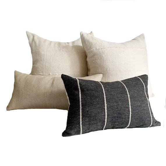 Studio Pillows | Modern Farmhouse Pillow Combination #10 | Striped Pillows | Etsy (US)