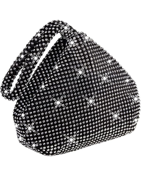 CROWN GUIDE Women Rhinestone Crystal Evening Clutch Bag With Wristlet Wedding Prom Party Purse Ha... | Amazon (US)
