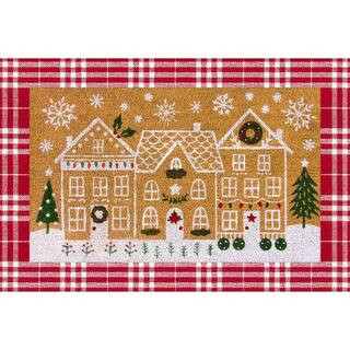 Winter Wonderland Red Plaid 24 in. x 36 in. Holiday Layering Mat | The Home Depot