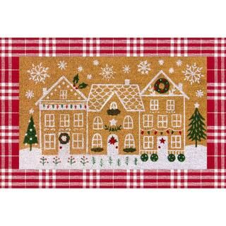 Winter Wonderland Red Plaid 24 in. x 36 in. Holiday Layering Mat | The Home Depot