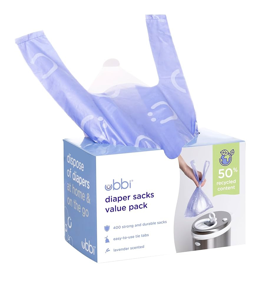 Ubbi Disposable Nappy Sacks, Lavender Scented, Easy-To-Tie Tabs, Baby Diaper Disposal or Pet Wast... | Amazon (US)